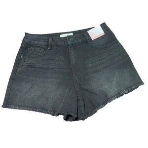 Happily Grey Super High Rise Vintage Babe Shorts Womens Size 7/28 JR Black Denim